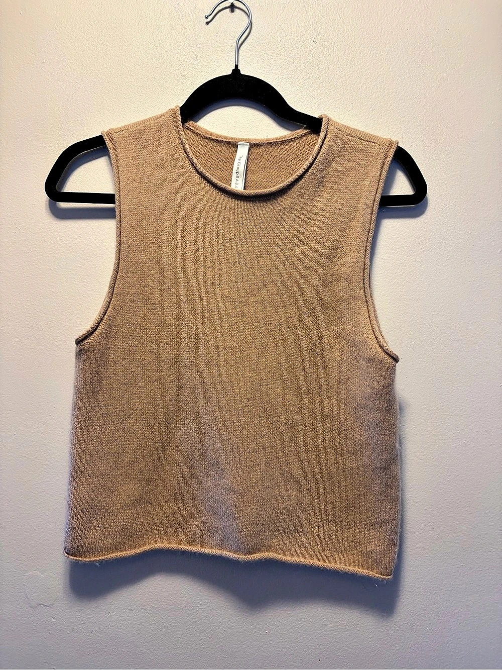 Babaton Cashmere Sleeveless Sweater in a Tan Brown Size Small